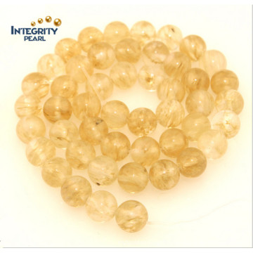 Synthetic Quartz Stone Size 6 8 10 12mm Yellow Imitation Crystal Beads